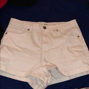 White denim shorts